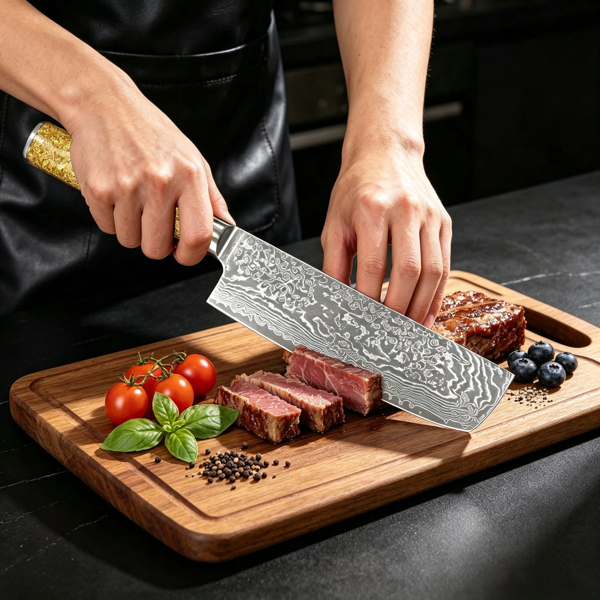 67-Layer Damascus Steel Japanese Nakiri Chef Knife Damascus Kitchen Knife Axl
