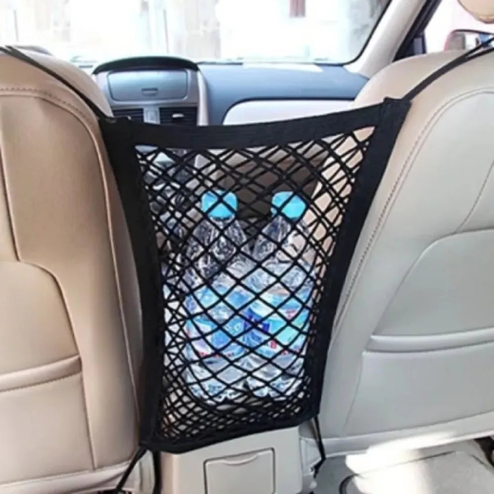Car Mesh Storage Bag Between Seats – Pet & Child Barrier Car Seat Organizer Axl