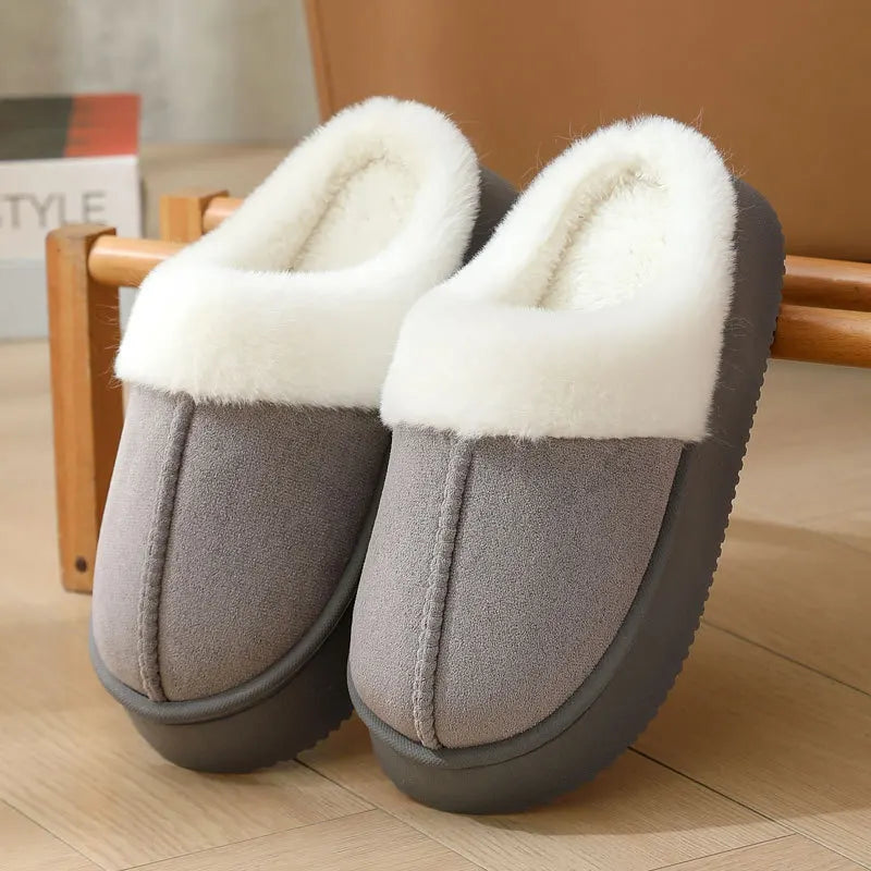 Non-Slip Winter Slippers – Warm Thick Bottom Indoor Shoes Indoor Winter Slippers Axl grey 44-45