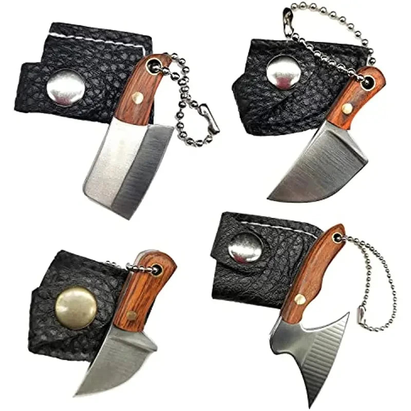 4-Piece Mini Stainless Steel Keychain Knife Set | Pocket Utility Mini Pocket Knife Set Axl 4pcs