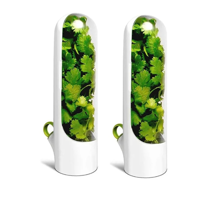 Fresh Herb Keeper Container – Fridge Herb Storage Pod Herb Storage Container Axl white 2pcs