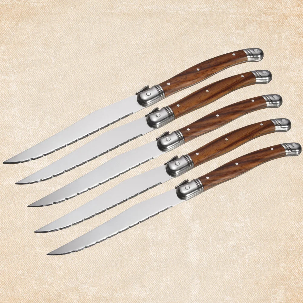 Serrated Steak Knife & Fork Set – Stainless Steel Cutlery Set Steak Knife Set Axl
