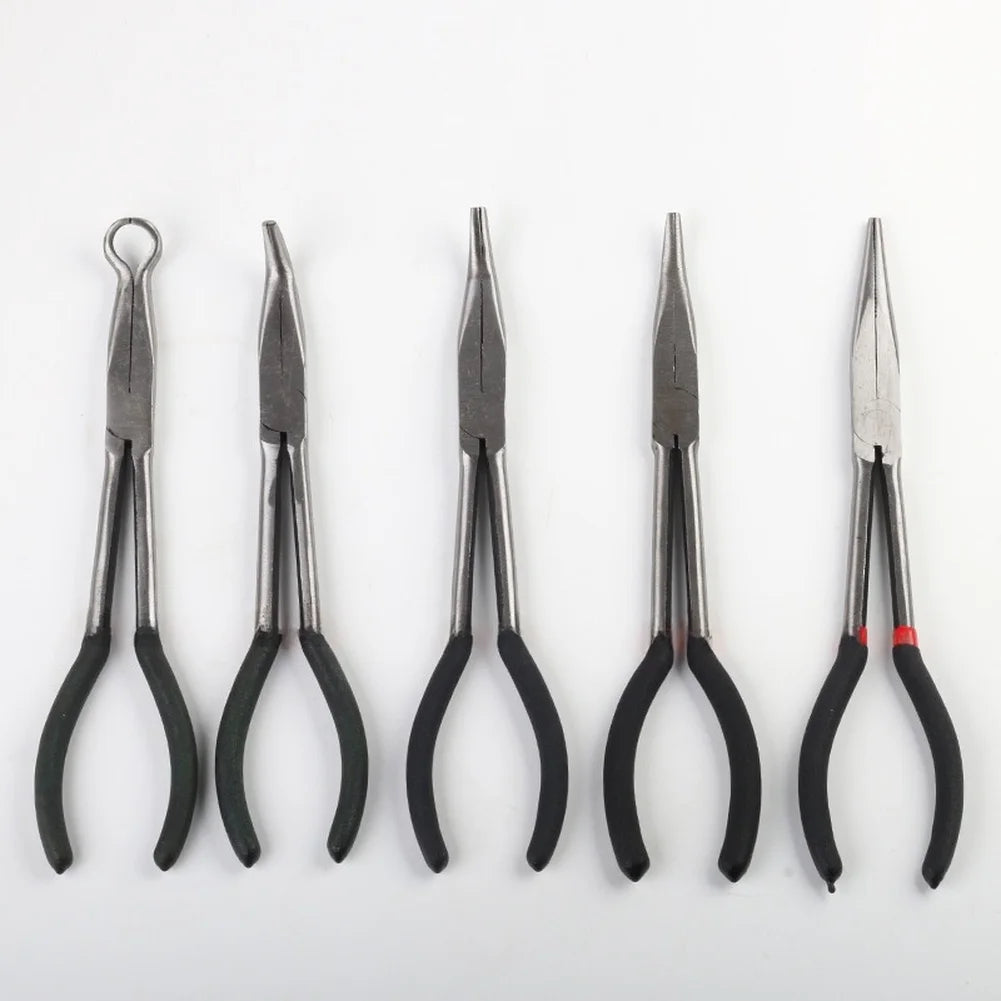 5-Piece 11" Extra Long Needle Nose Pliers Set with Roll Bag Needle Nose Pliers Set Axl