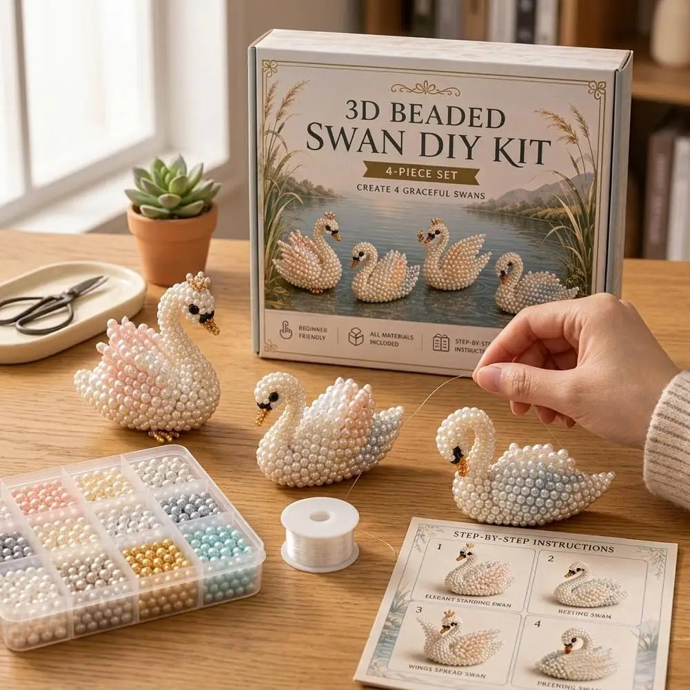 3D Bead Art Animal DIY Kit – 4-Piece Beadwork Craft Set Bead Craft Kit Axl