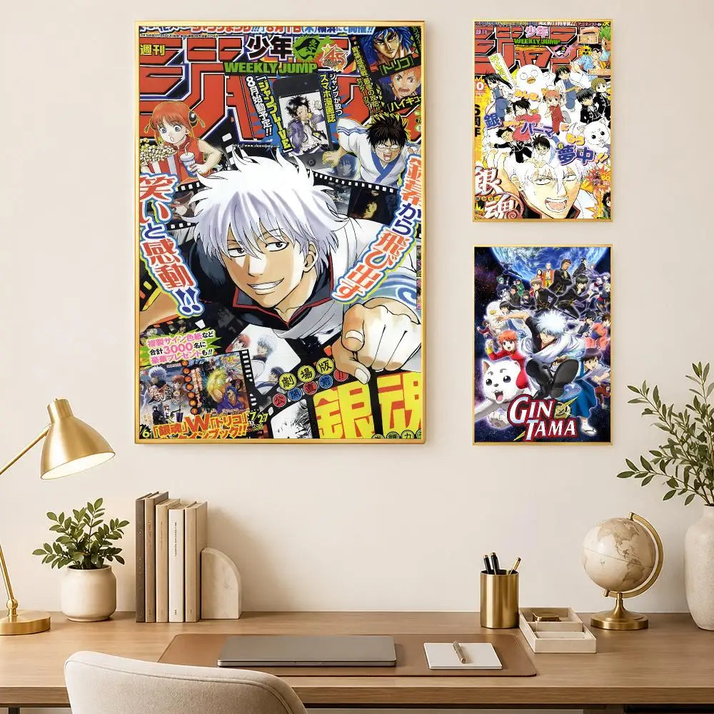 Gintama Anime Self-Stick Wall Poster – HD Waterproof Print Anime Wall Poster Axl