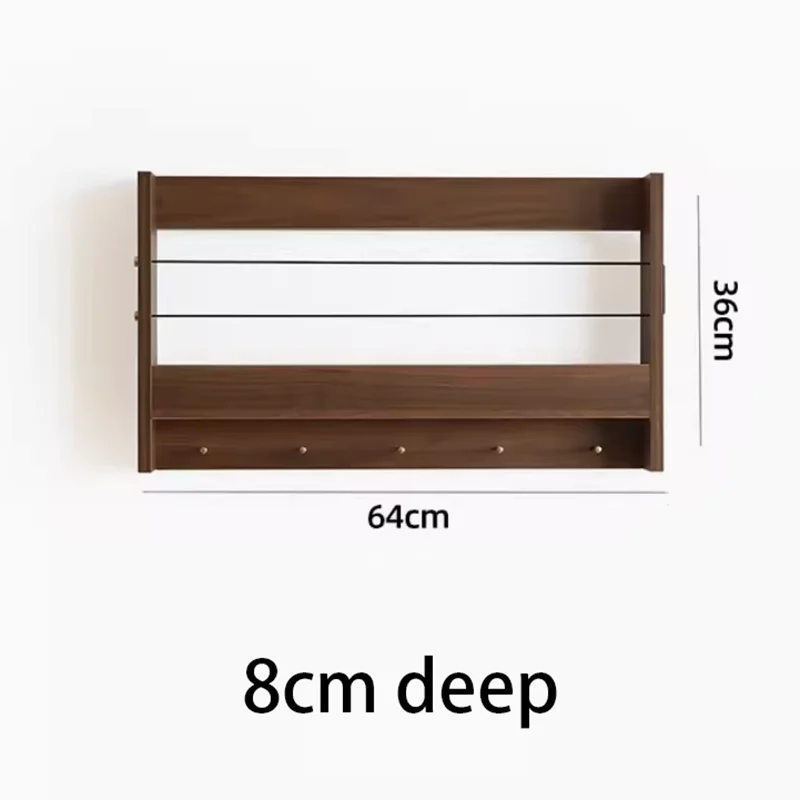 Wooden Floating Wall Shelf – Multifunctional Storage Rack Floating Wall Shelf Axl Walnut C