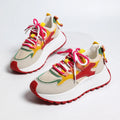 Women's Thick Sole Sneakers – Breathable Height Boost Casual Shoes Women's Platform Sneakers Axl Red 40