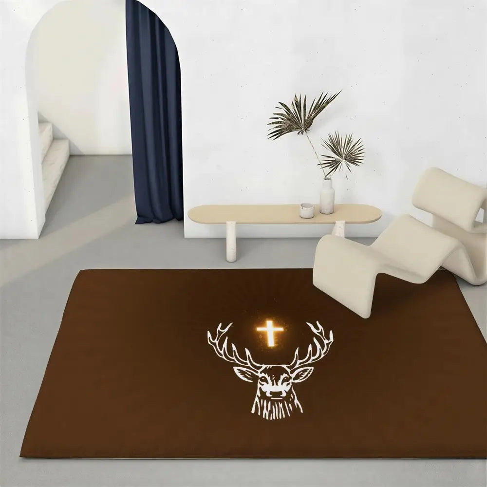 Jagermeister Flannel Floor Mat – Non-Slip Soft Indoor Rug Flannel Floor Mat Axl White1 50x80cm