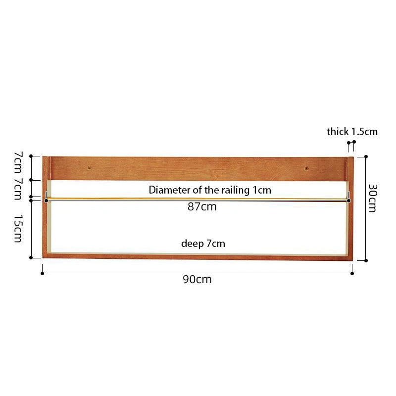 Solid Wood Floating Wall Shelf | Nordic Scandinavian Style Floating Wall Shelf Axl 90cm Log Color