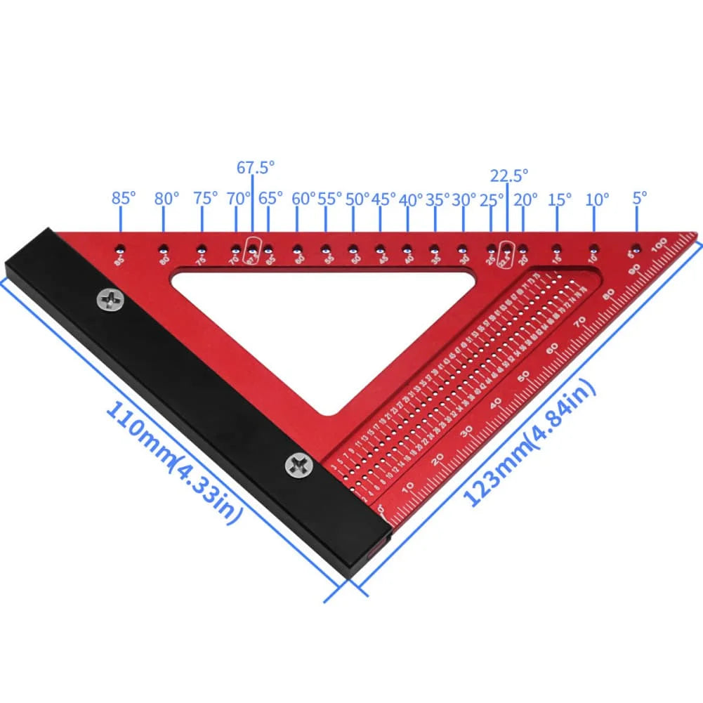 Aluminum Alloy Triangle Ruler – Woodworking Angle Marker Woodworking Measuring Tool Axl