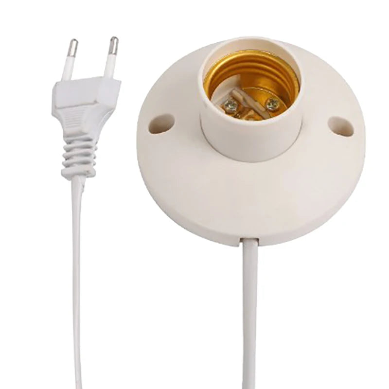 E27 Bulb Socket Lamp Holder with Cable Base & EU Plug Lamp Holder Socket Axl