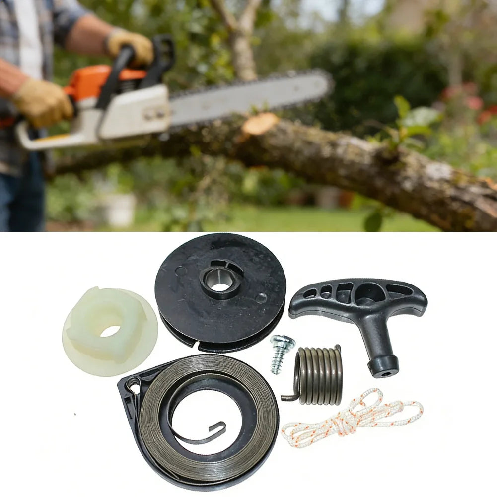 Recoil Starter Spring Assembly Kit for CS-370 CS-400 CS-420 Chainsaw Repair Kit Axl