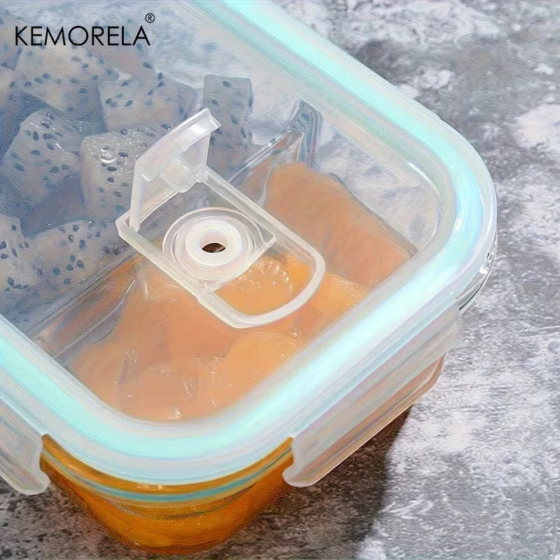 Glass Lunch Box 2/3 Compartment Airtight Lid | Fridge & Oven Safe Glass Food Container Axl