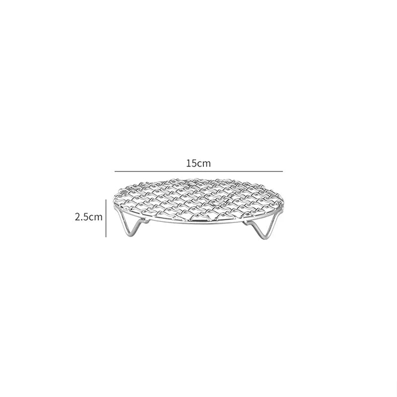 Stackable Round Air Fryer Rack | Stainless Steel Grilling Grid Air Fryer Rack Axl 15cm
