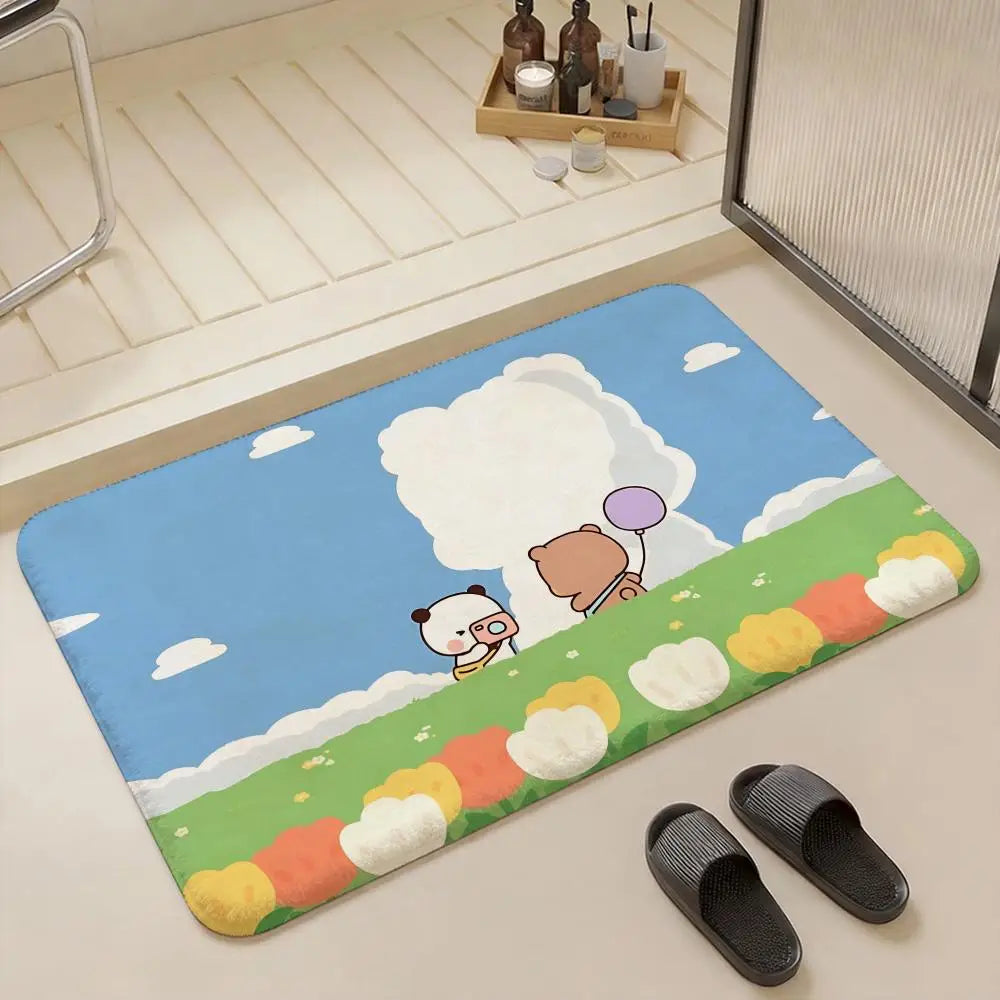 Cute Character Flannel Floor Mat – Non-Slip Soft Indoor Rug Indoor Floor Mat Axl
