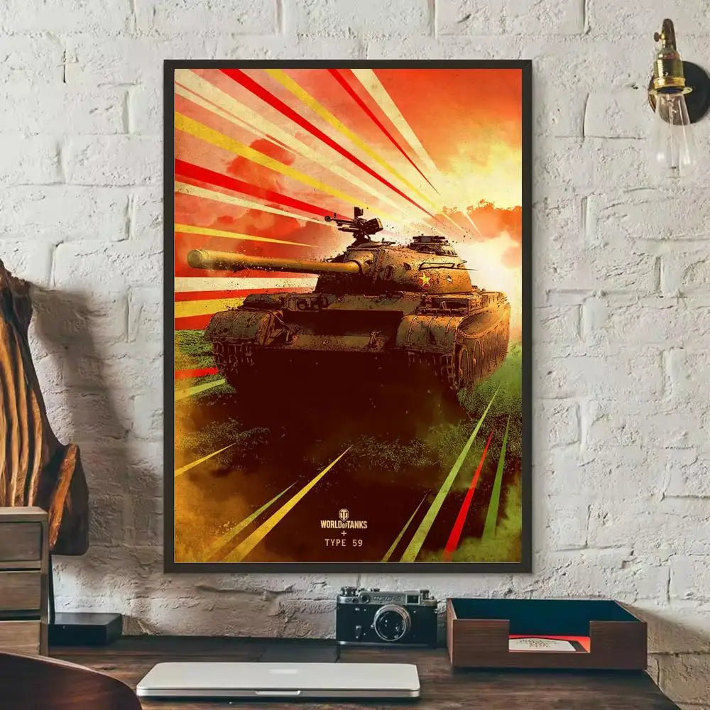 World of Tanks Game Wall Poster Removable Sticker Mural Decal