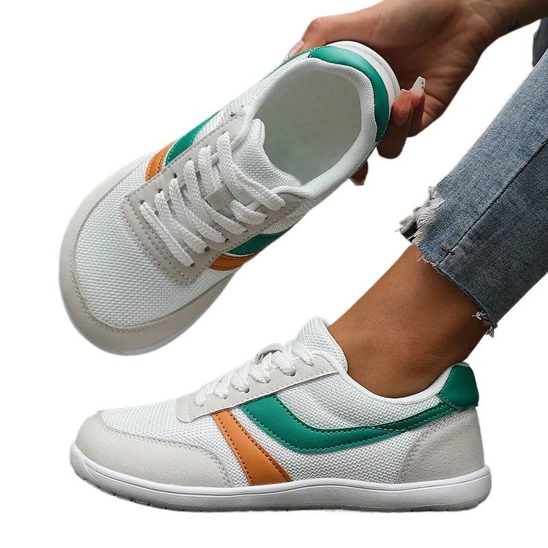 AZGB Women's Wide Toe Barefoot Sneakers | Breathable Walking Shoe Barefoot Sneakers Axl White Green 39