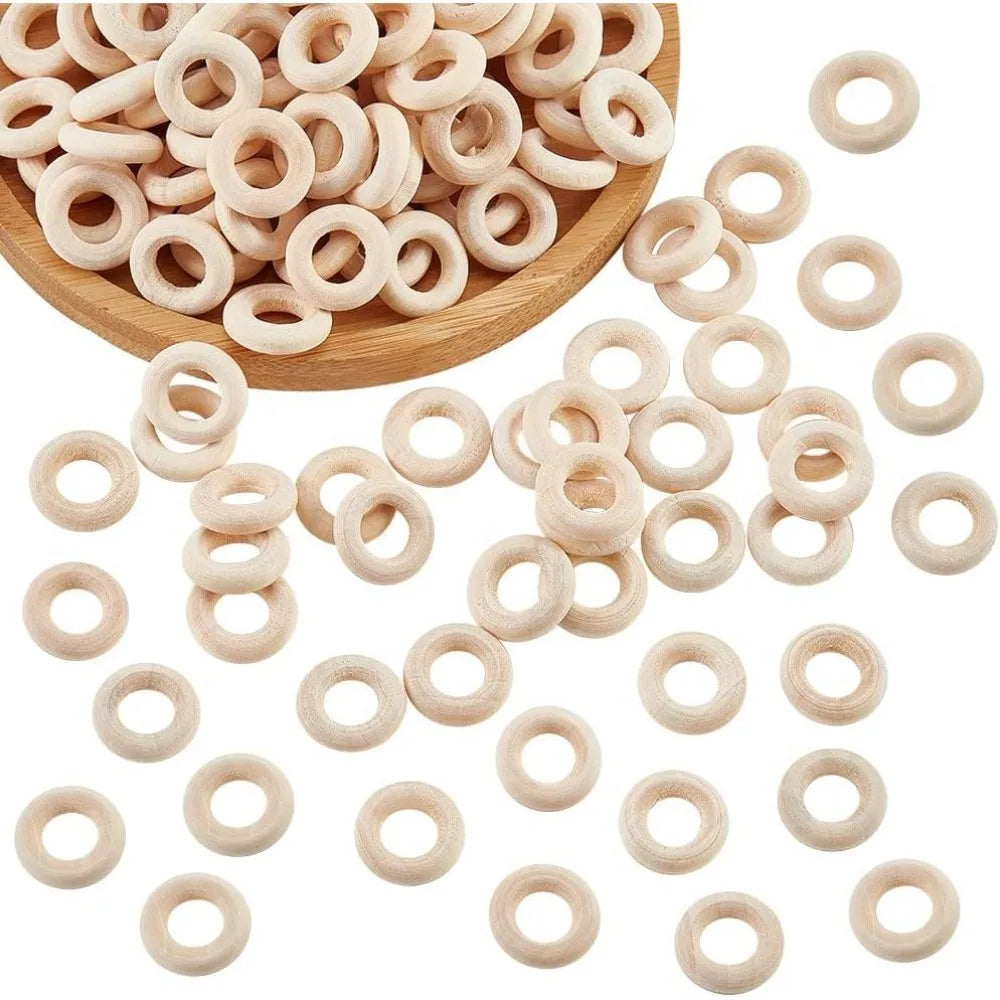 400 Pcs 15mm Unfinished Wooden Linking Rings – DIY Craft Charms DIY Craft Rings Axl AECH04-18779