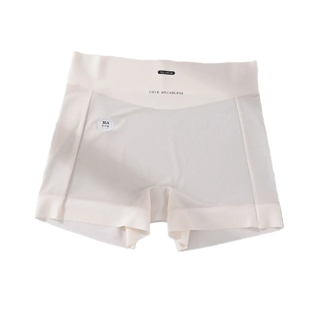 Women's Ice Silk Seamless Safety Shorts – Bamboo Fiber Panties Women's Safety Shorts Axl Apricot 1XL