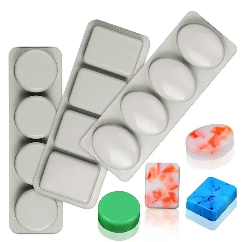 3D Silicone Soap Molds – Oval, Round & Square Handmade Mould Silicone Soap Mold Axl