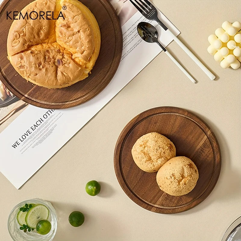 Round Wooden Cake Stand with Glass Dome Lid | KEMORELA Cake Stand Axl