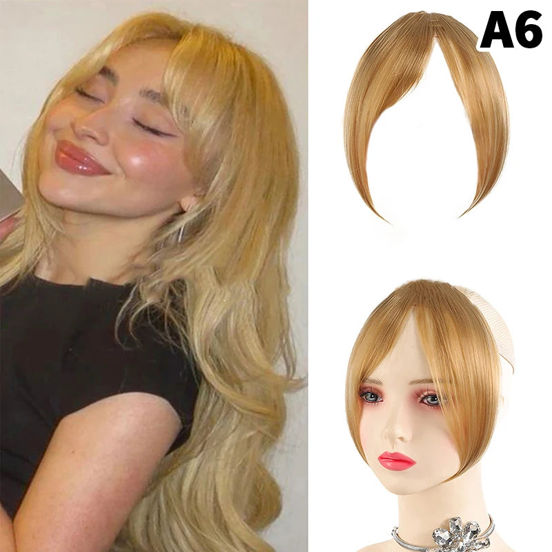 Synthetic Wig Bangs Clip-In Hair Extensions for Women Clip-In Hairpiece Axl A6