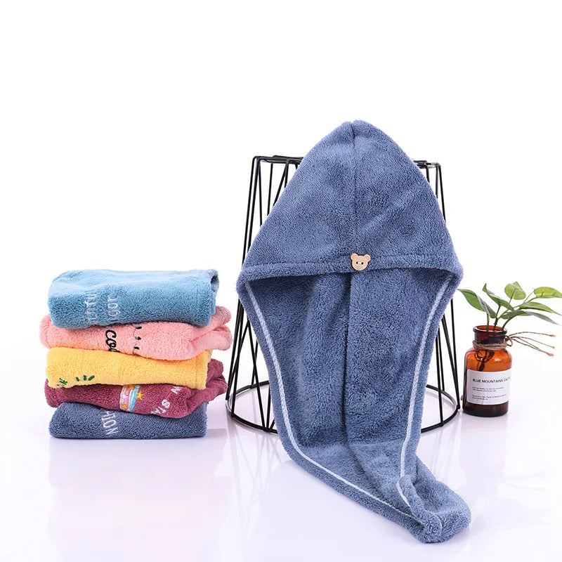 Quick-Dry Microfiber Hair Turban Towel Cap – Super Absorbent Hair Drying Turban Axl B