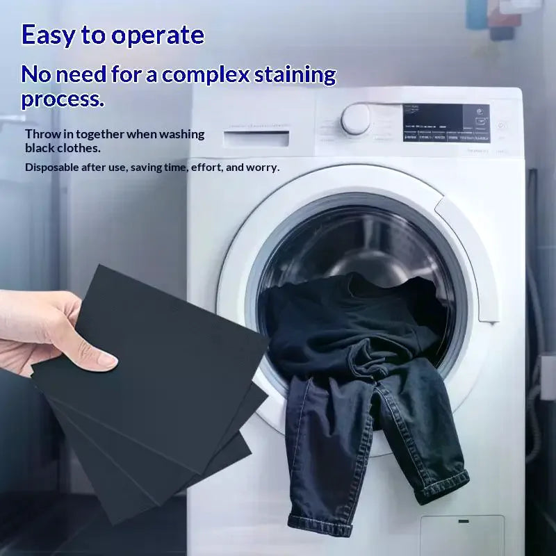 30-Pack Black Clothes Color Restorer Sheets | Laundry Tablets Laundry Color Restorer Axl