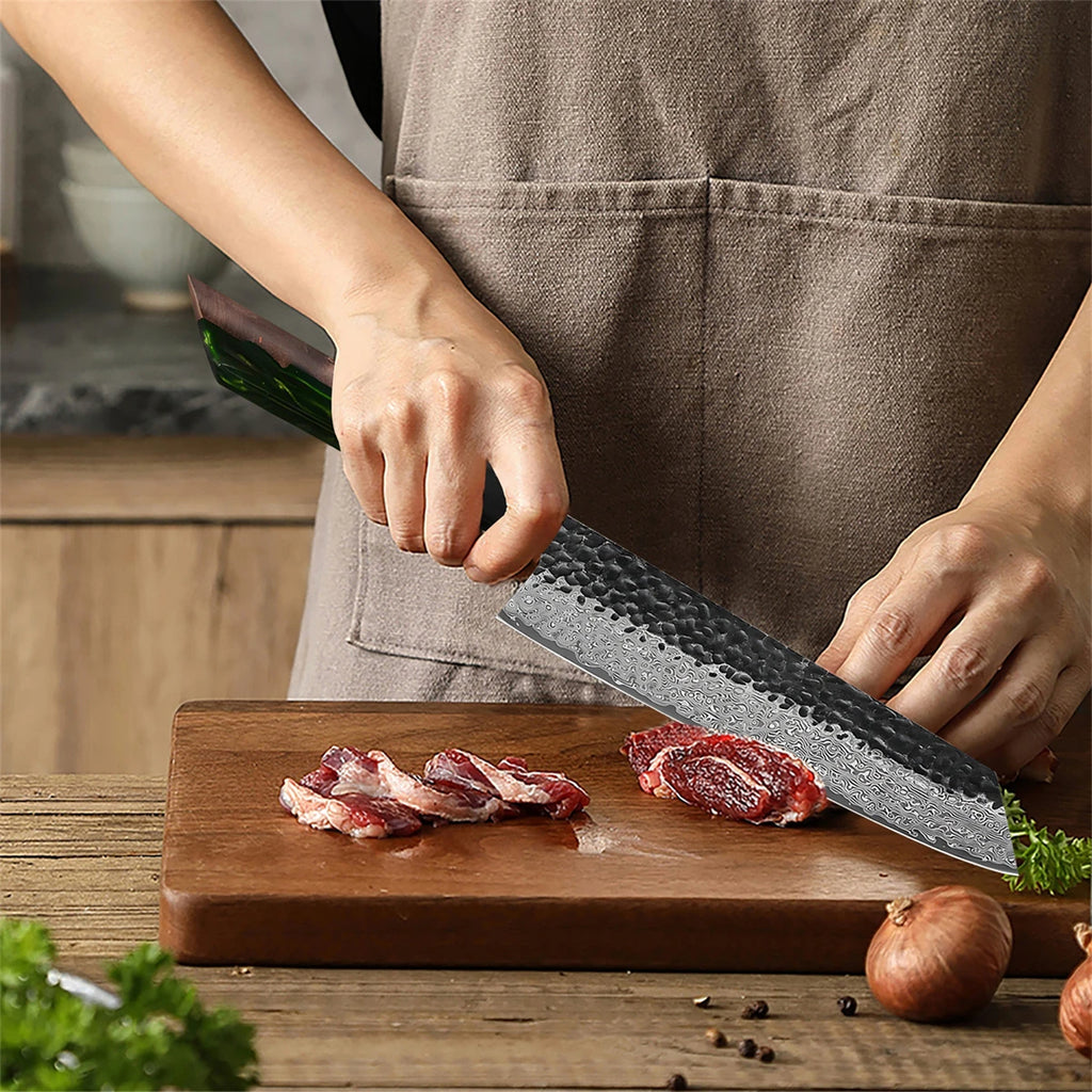 67-Layer Damascus Steel Kiritsuke Chef Knife – Handmade Damascus Chef Knife Axl