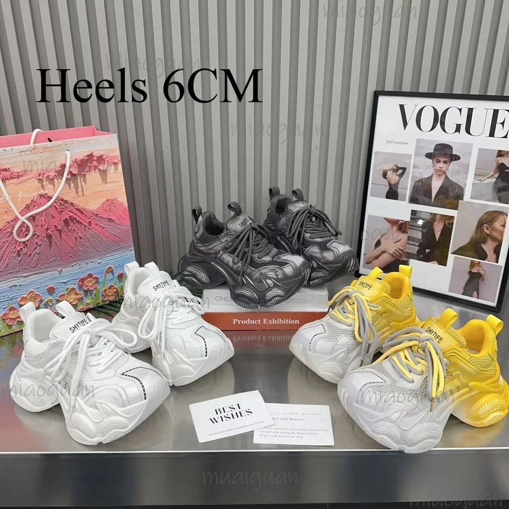 Women's Chunky Platform Sneakers – Height-Boosting Dad Shoes Platform Sneakers Axl