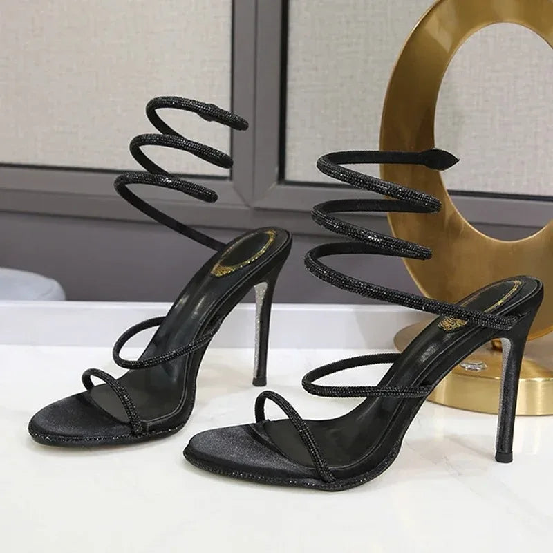 Women's Crystal Diamond High Heel Sandals – Open Toe Party High Heel Sandals Axl