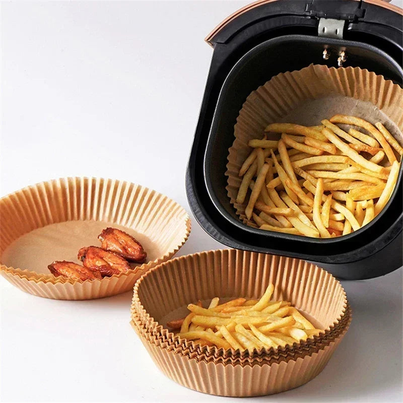 50-Pack Air Fryer Parchment Paper Liners | Non-Stick Baking Pads Air Fryer Liner Axl