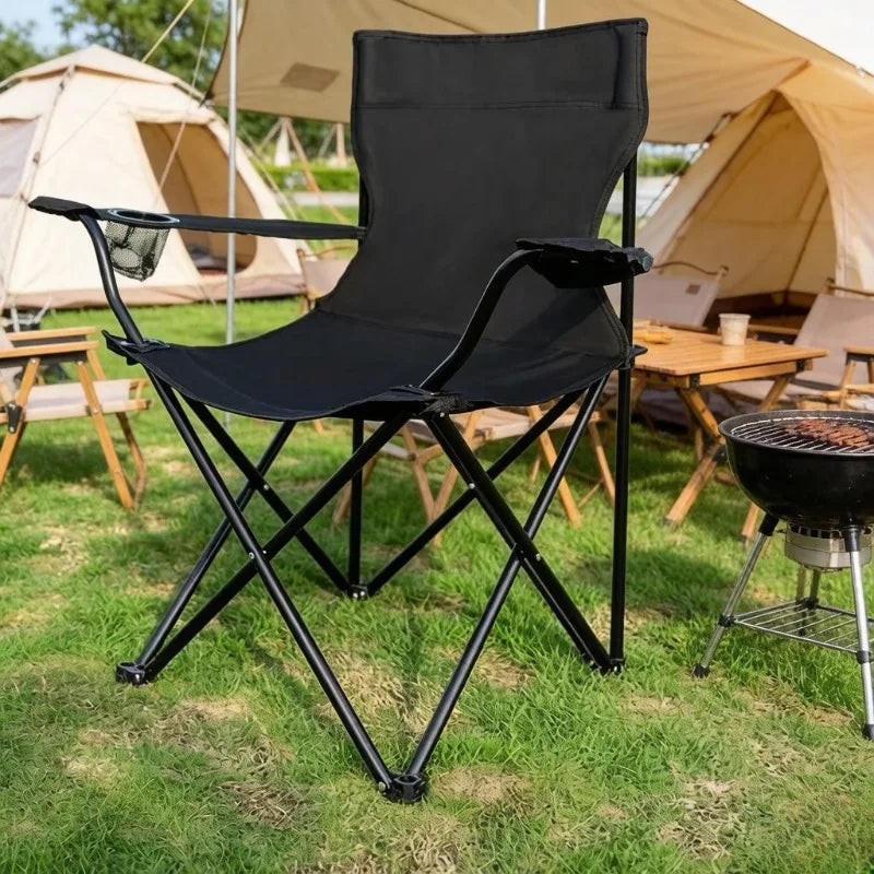 Portable Foldable Camping Lounge Chair – Heavy-Duty Armchair Folding Outdoor Chair Axl