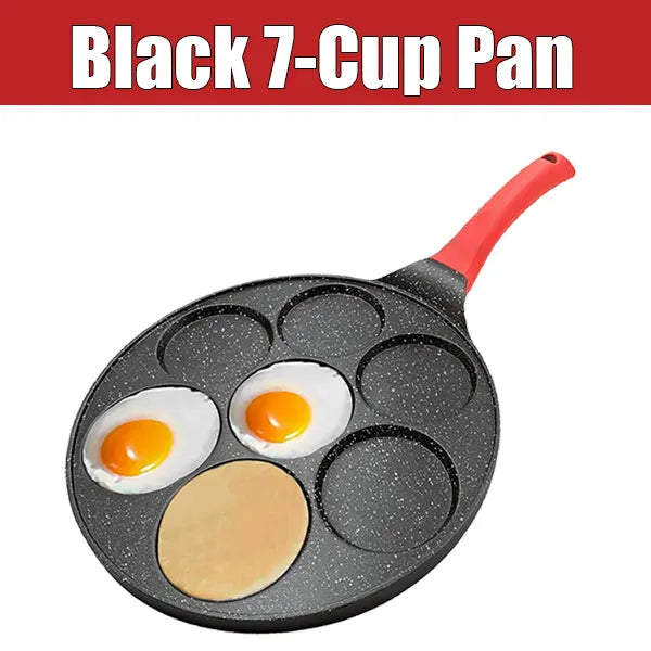 7-Cup Nonstick Mini Pancake & Egg Pan | Gas Stove Skillet Nonstick Egg Pan Axl Black 7-Cup Pan