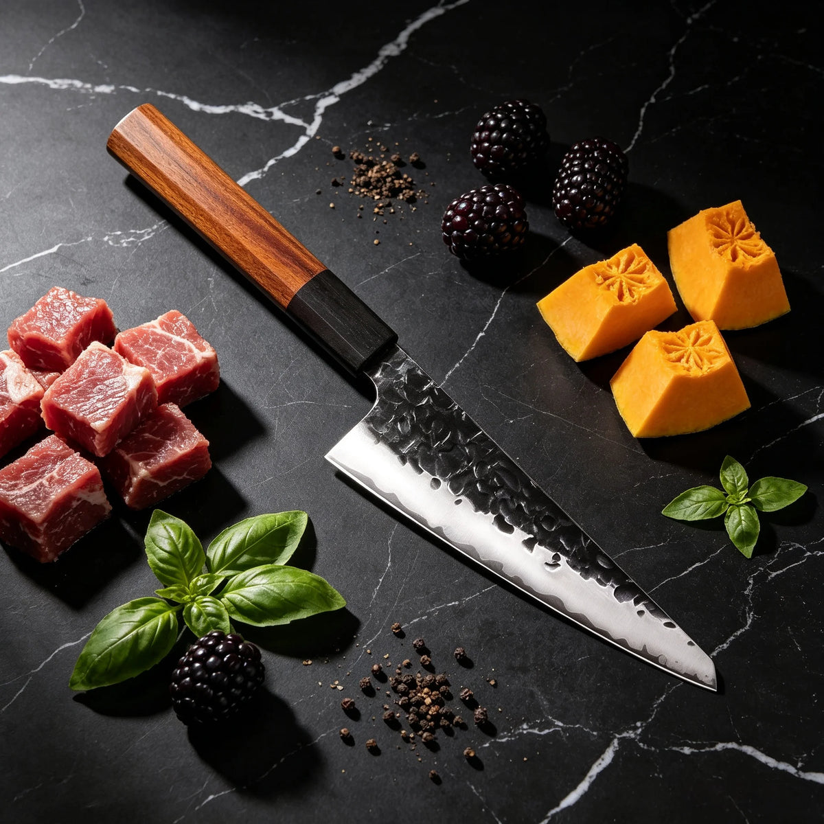 Hand Hammered Kiritsuke Chef Knife – Japanese Stainless Steel Japanese Chef Knife Axl
