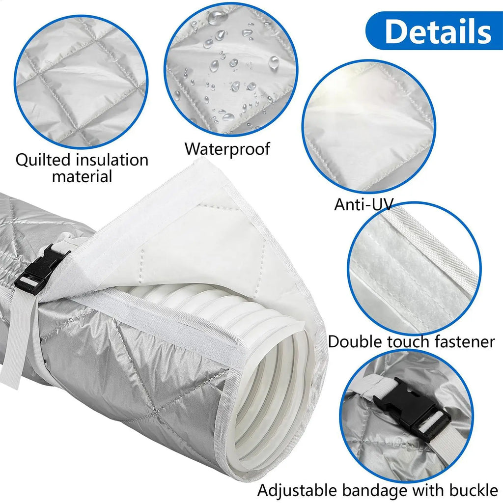 AC Insulated Hose Wrap Cover – 5.9" Exhaust Duct Protector AC Hose Cover Axl