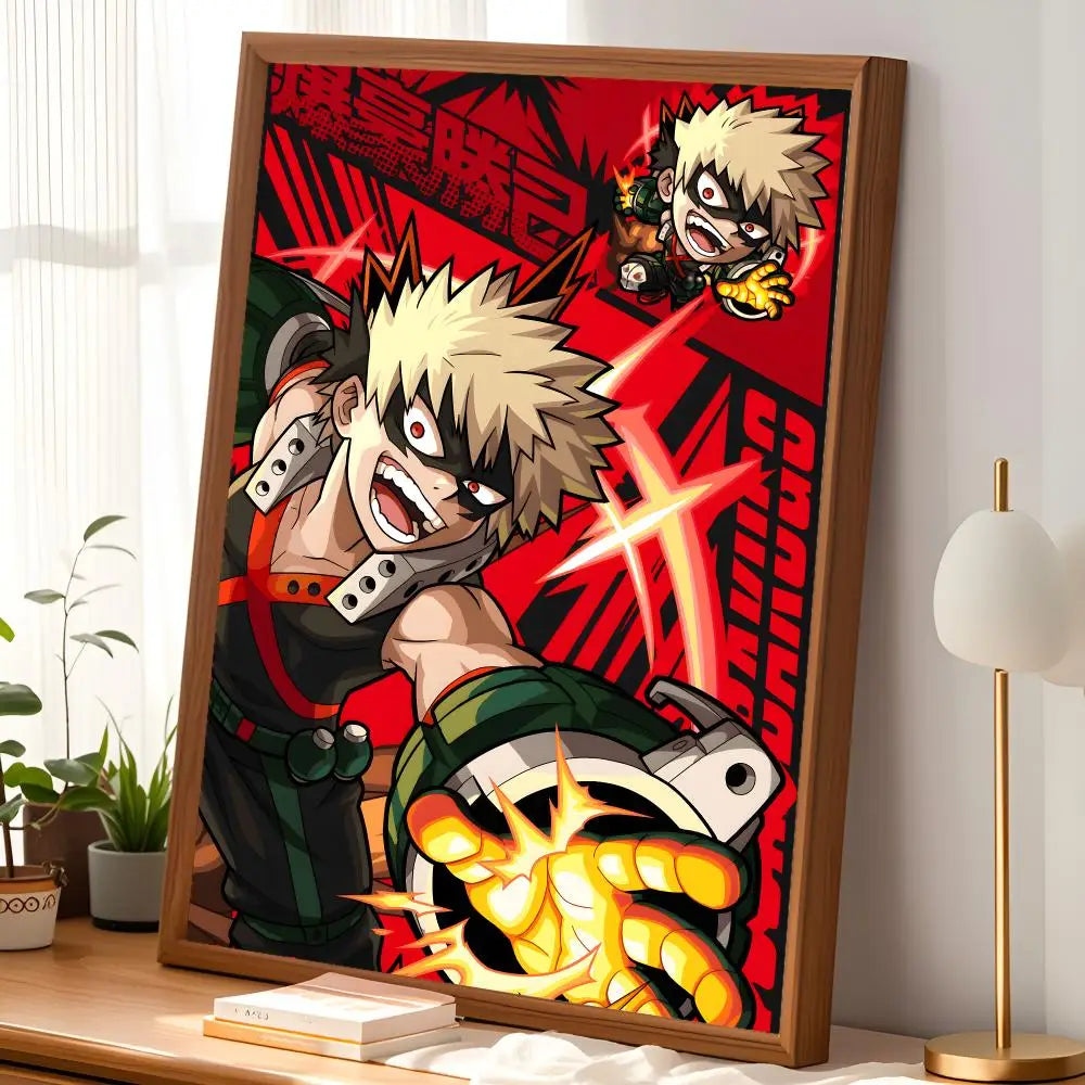 Katsuki Bakugo Self-Stick HD Anime Wall Poster – Waterproof Anime Wall Poster Axl