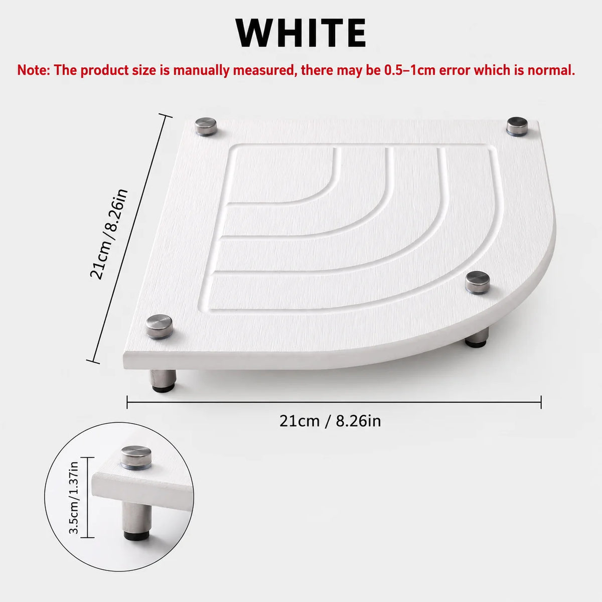 Diatomaceous Earth Corner Sink Caddy – Stone Drying Mat Tray Stone Sink Caddy Axl Sector-White