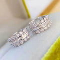 Huitan Silver CZ Crystal Hoop Earrings – Women's Statement Jewelry Hoop Earrings Axl E2695