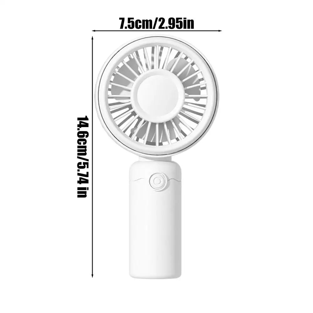 3-Speed USB Rechargeable Quiet Handheld Fan – Portable Mini Handheld Portable Fan Axl White