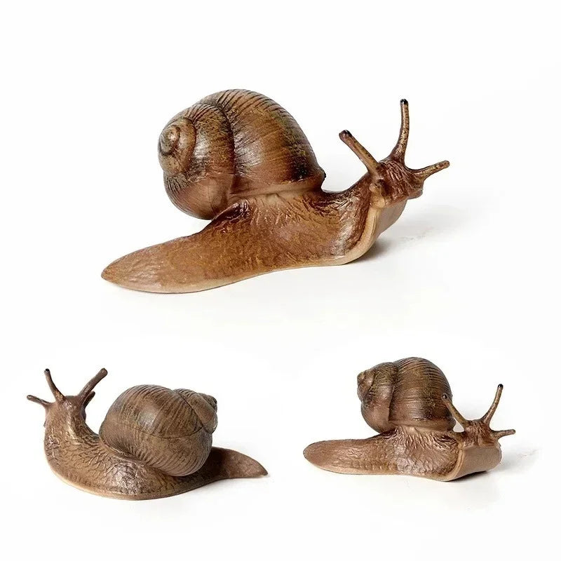 Realistic PVC Snail Animal Model | Kawaii Miniature Garden Decor Miniature Animal Figurine Axl GRAY