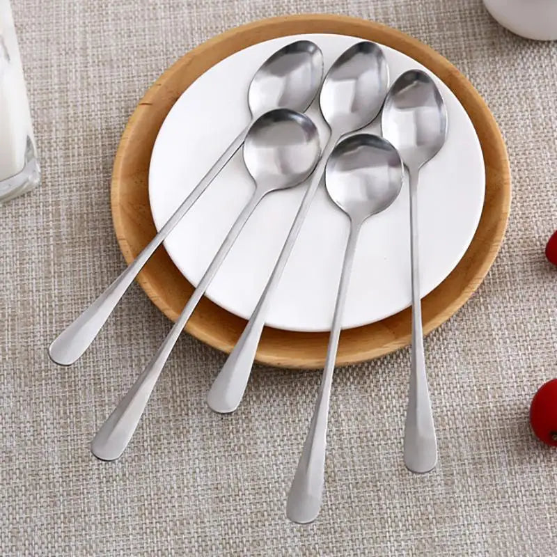 Long Handle Stainless Steel Spoon – Coffee, Dessert & Dining Kitchen Spoon Axl