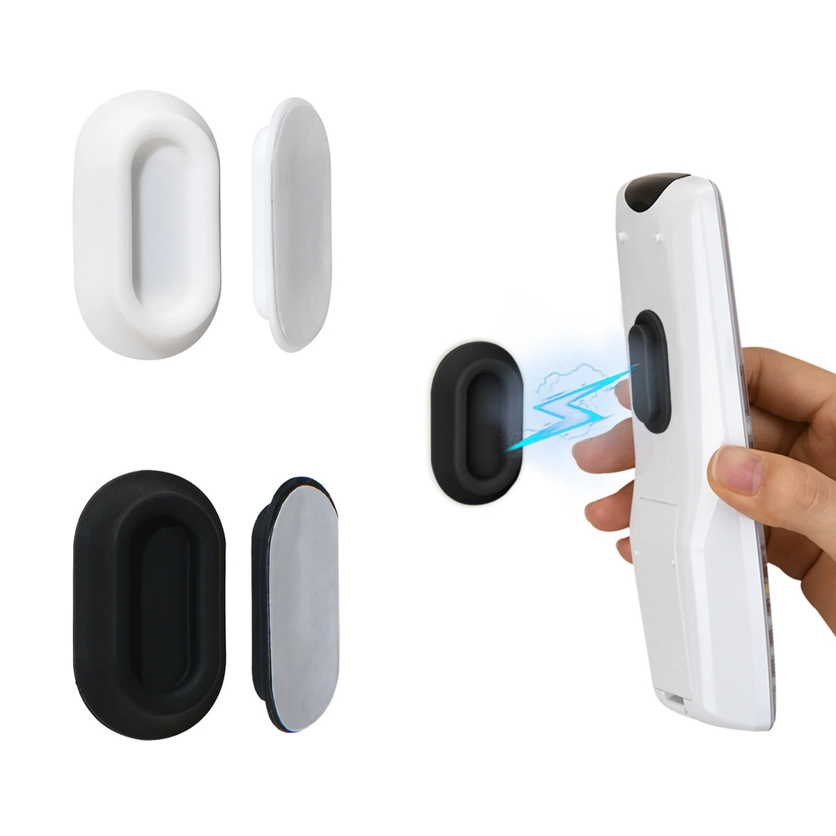 Magnetic Wall Mount Remote Control Holder – Silicone Caddy Wall Mount Organizer Axl Black White 2pcs
