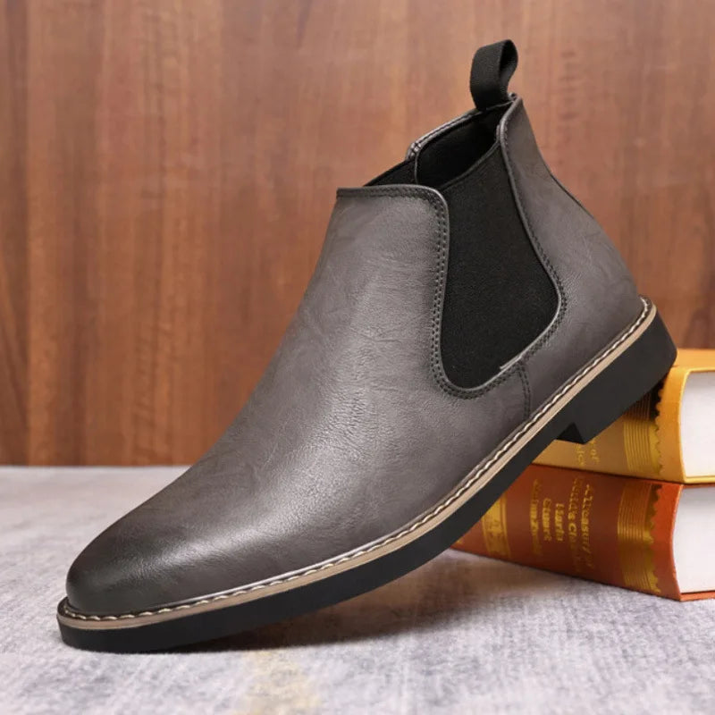 Men's Chelsea Boots – British Style Slip-On Ankle Boots Men's Chelsea Boots Axl Gray 46