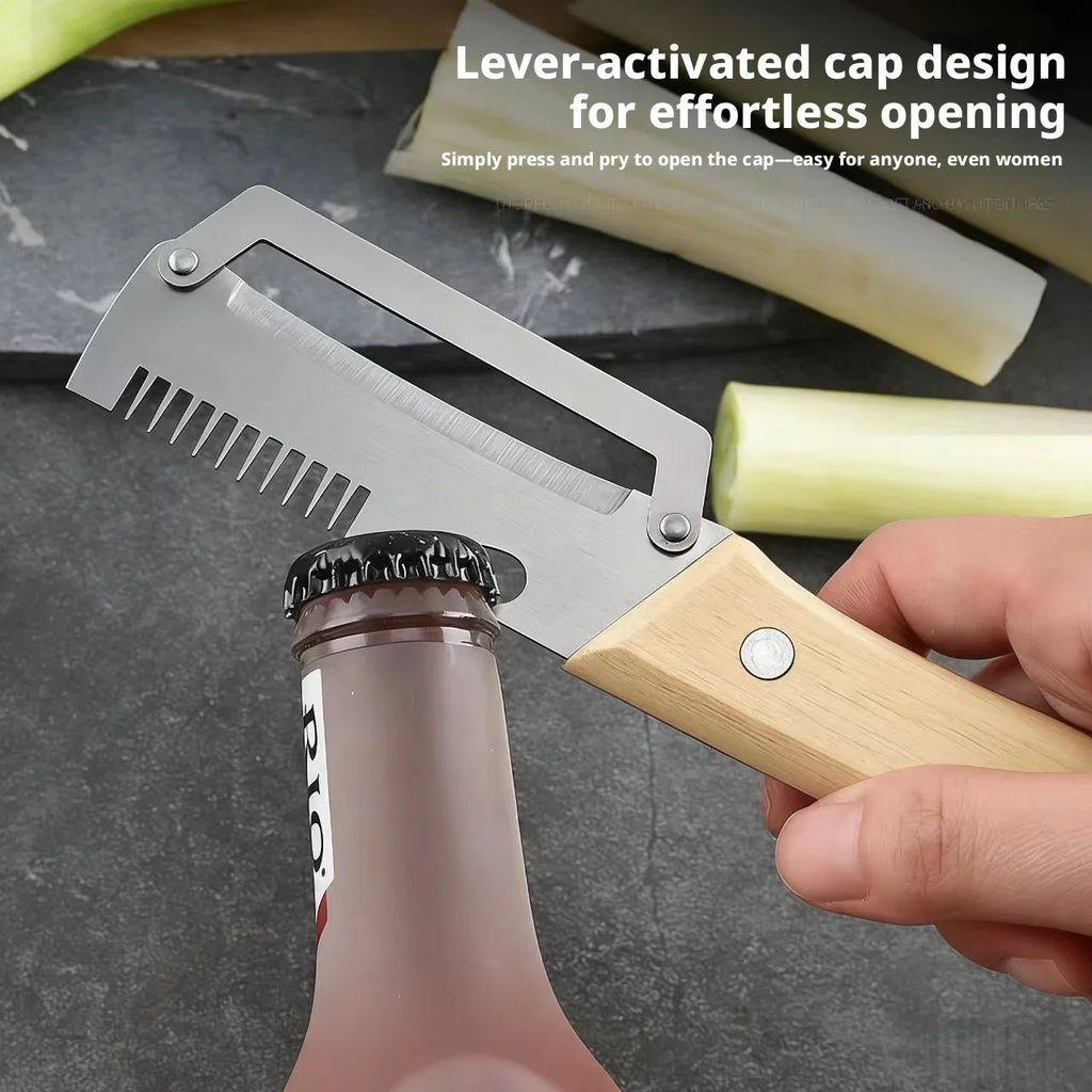 2-in-1 Paring Knife & Peeler with Ergonomic Wood Handle Kitchen Peeler Knife Axl