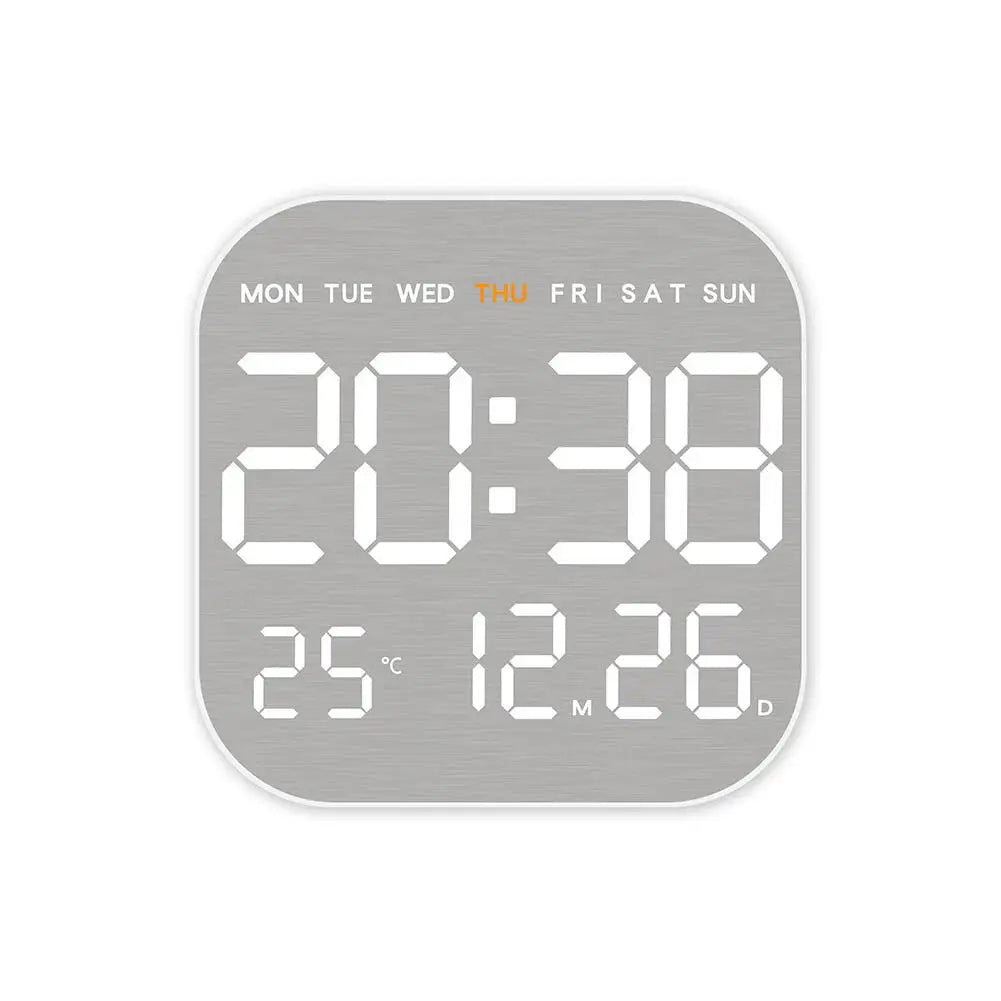 Silent LED Wall Clock – Time, Date & Temp Display | Modern Decor LED Wall Clock Axl B