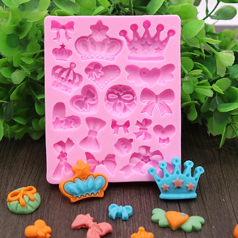 Crown Bowknot 3D Silicone Fondant Mold – Cake Candy Making Silicone Baking Mold Axl Default Title