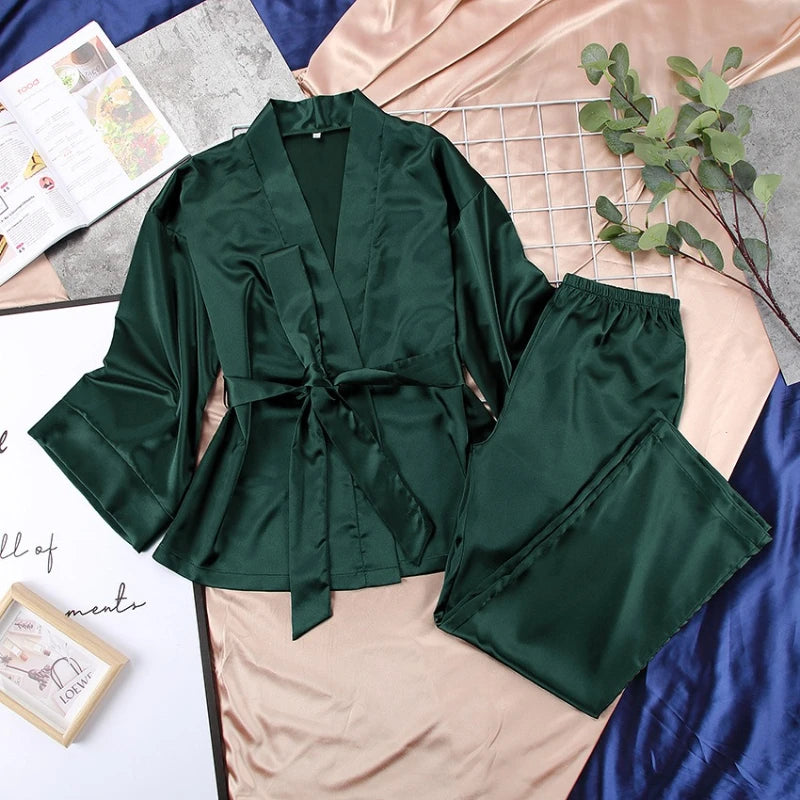 Women's Soft Pajama Set – Long Sleeve V-Neck Loungewear Suit Women's Pajama Set Axl