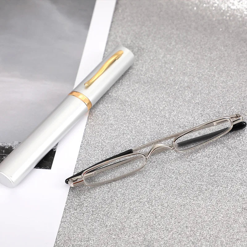 Pen-Holder Reading Glasses – HD Portable Metal Frame Reading Glasses Axl