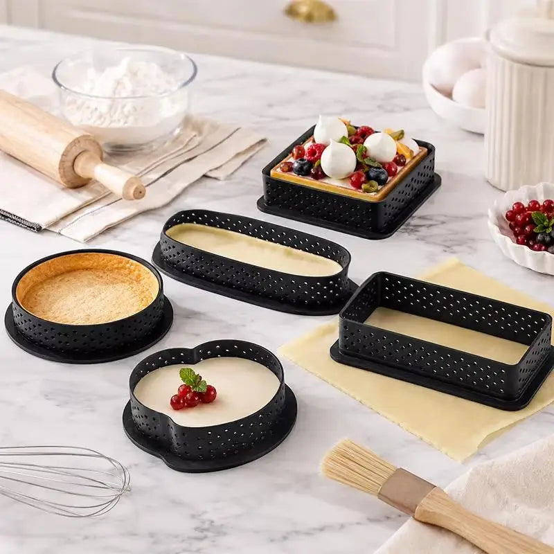 Perforated Tart Ring Mold | Non-Stick PP Baking Mold Tart Ring Mold Axl